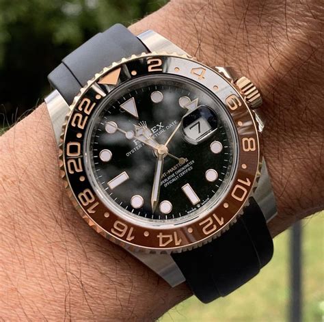 rolex root beer rubber strap